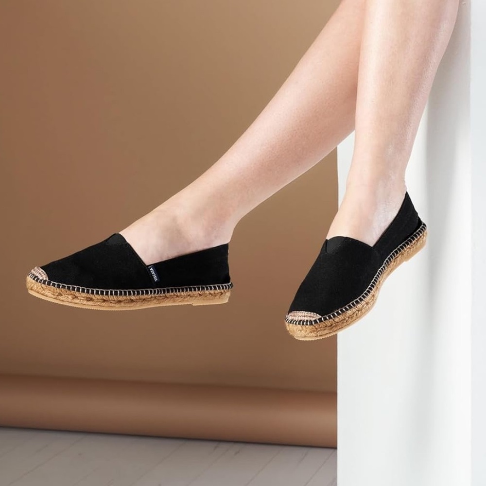 NWT VISCATA Barceloneta Espadrille Canvas Women's Flat Slip On Shoes Size 6.5